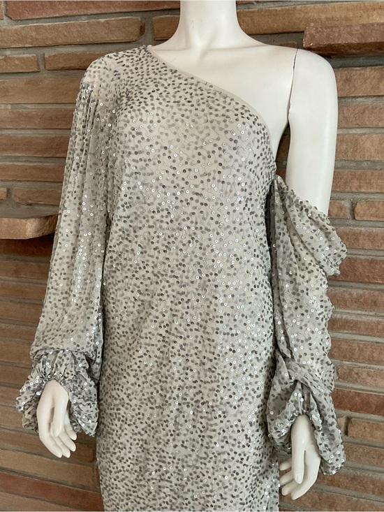 Jen's Pirate Booty Dresses & Skirts - Jen’s Pirate Booty Stage Presence Sequined Dress Silver Gray Large - Flawed
